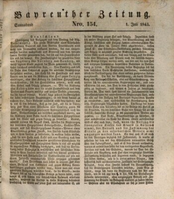 Bayreuther Zeitung Samstag 1. Juli 1843