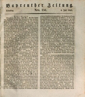 Bayreuther Zeitung Dienstag 4. Juli 1843