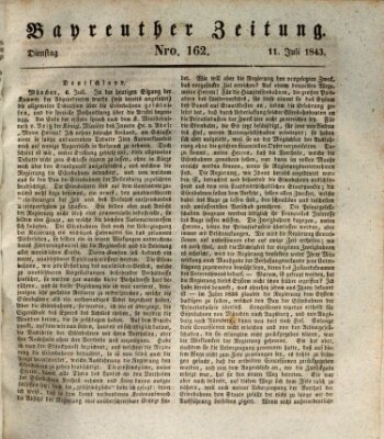 Bayreuther Zeitung Dienstag 11. Juli 1843