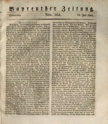 Bayreuther Zeitung Donnerstag 13. Juli 1843