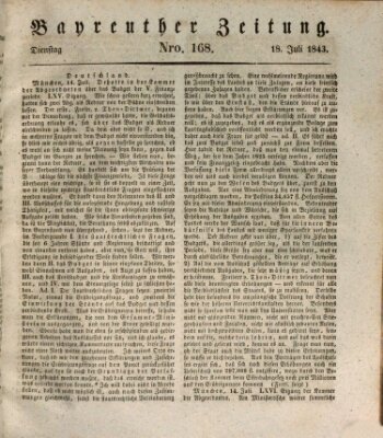 Bayreuther Zeitung Dienstag 18. Juli 1843