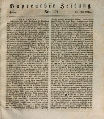 Bayreuther Zeitung Freitag 21. Juli 1843