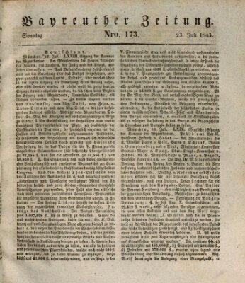 Bayreuther Zeitung Sonntag 23. Juli 1843