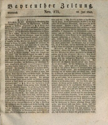 Bayreuther Zeitung Mittwoch 26. Juli 1843