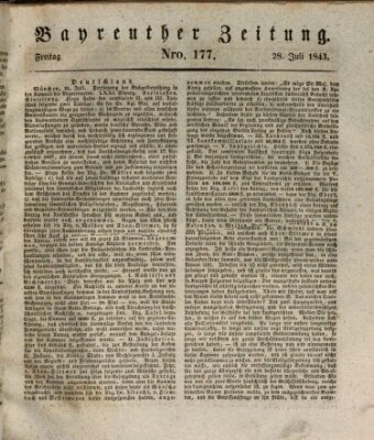 Bayreuther Zeitung Freitag 28. Juli 1843