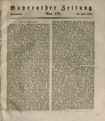 Bayreuther Zeitung Samstag 29. Juli 1843