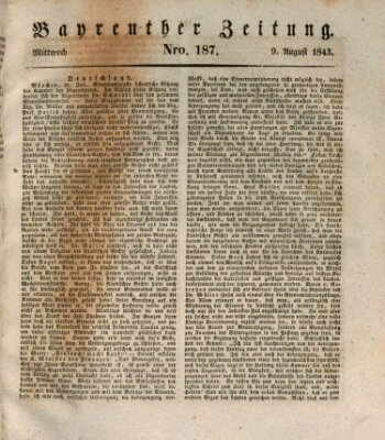 Bayreuther Zeitung Mittwoch 9. August 1843