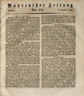 Bayreuther Zeitung Dienstag 3. Oktober 1843