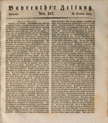 Bayreuther Zeitung Mittwoch 18. Oktober 1843