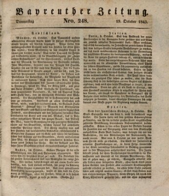 Bayreuther Zeitung Donnerstag 19. Oktober 1843