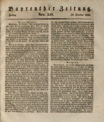 Bayreuther Zeitung Freitag 20. Oktober 1843