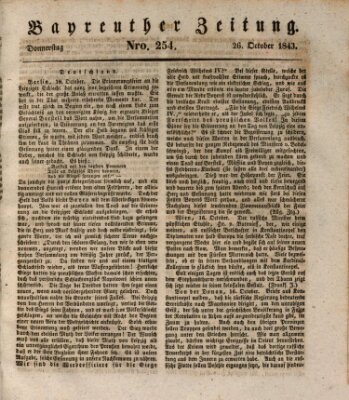 Bayreuther Zeitung Donnerstag 26. Oktober 1843