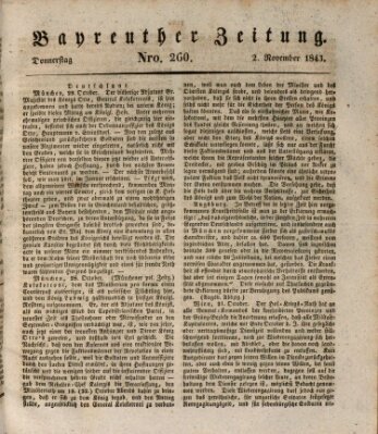 Bayreuther Zeitung Donnerstag 2. November 1843