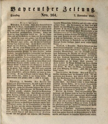 Bayreuther Zeitung Dienstag 7. November 1843