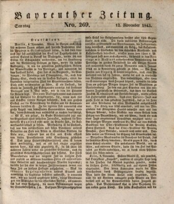 Bayreuther Zeitung Sonntag 12. November 1843