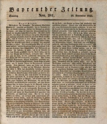 Bayreuther Zeitung Sonntag 26. November 1843