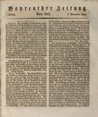 Bayreuther Zeitung Freitag 1. Dezember 1843