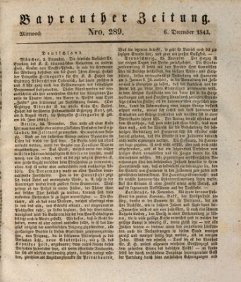 Bayreuther Zeitung Mittwoch 6. Dezember 1843