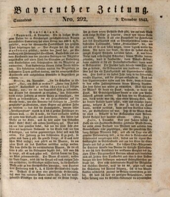 Bayreuther Zeitung Samstag 9. Dezember 1843