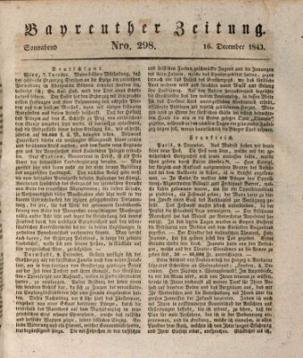 Bayreuther Zeitung Samstag 16. Dezember 1843