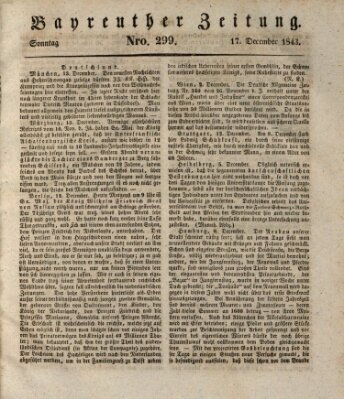 Bayreuther Zeitung Sonntag 17. Dezember 1843