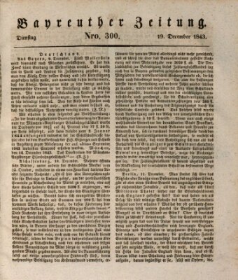 Bayreuther Zeitung Dienstag 19. Dezember 1843