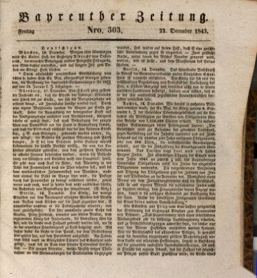 Bayreuther Zeitung Freitag 22. Dezember 1843