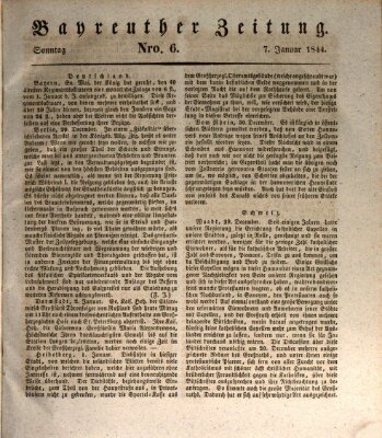 Bayreuther Zeitung Sonntag 7. Januar 1844