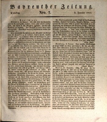 Bayreuther Zeitung Dienstag 9. Januar 1844