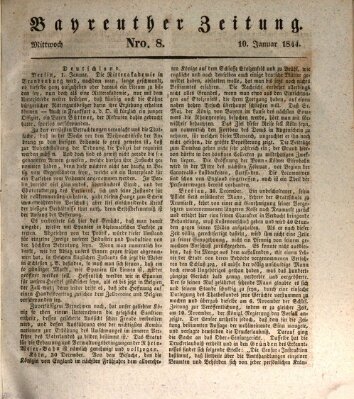 Bayreuther Zeitung Mittwoch 10. Januar 1844