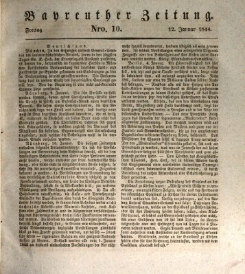 Bayreuther Zeitung Freitag 12. Januar 1844