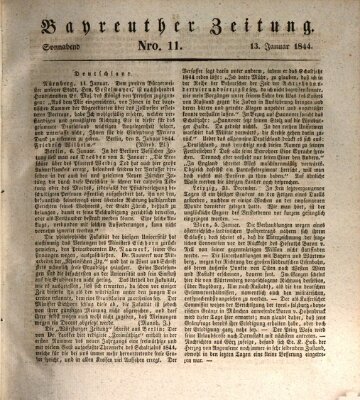 Bayreuther Zeitung Samstag 13. Januar 1844