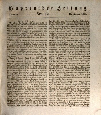 Bayreuther Zeitung Sonntag 14. Januar 1844