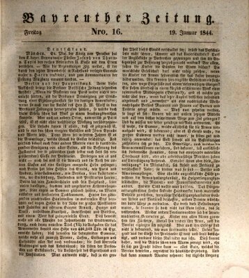 Bayreuther Zeitung Freitag 19. Januar 1844