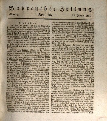 Bayreuther Zeitung Sonntag 21. Januar 1844