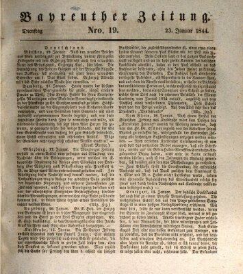 Bayreuther Zeitung Dienstag 23. Januar 1844