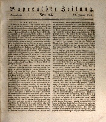 Bayreuther Zeitung Samstag 27. Januar 1844