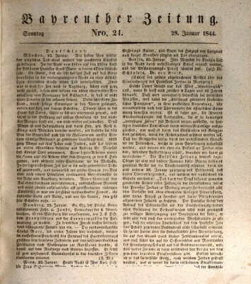 Bayreuther Zeitung Sonntag 28. Januar 1844