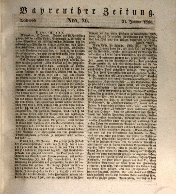 Bayreuther Zeitung Mittwoch 31. Januar 1844