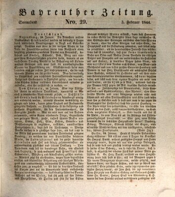 Bayreuther Zeitung Samstag 3. Februar 1844