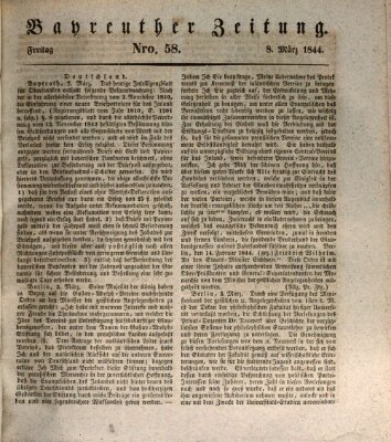 Bayreuther Zeitung Freitag 8. März 1844