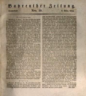 Bayreuther Zeitung Samstag 9. März 1844