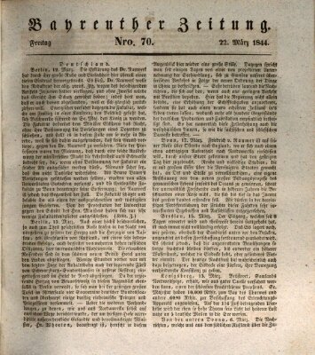 Bayreuther Zeitung Freitag 22. März 1844