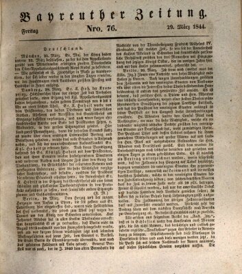 Bayreuther Zeitung Freitag 29. März 1844