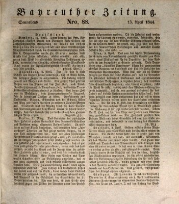 Bayreuther Zeitung Samstag 13. April 1844