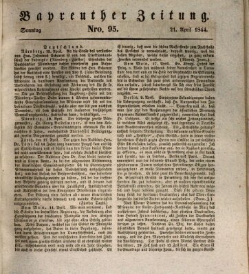 Bayreuther Zeitung Sonntag 21. April 1844