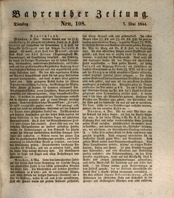 Bayreuther Zeitung Dienstag 7. Mai 1844