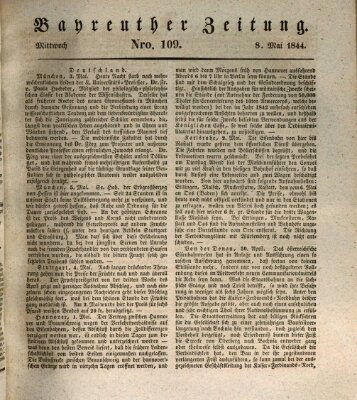 Bayreuther Zeitung Mittwoch 8. Mai 1844