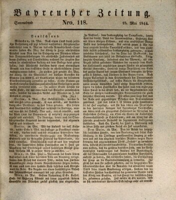 Bayreuther Zeitung Samstag 18. Mai 1844