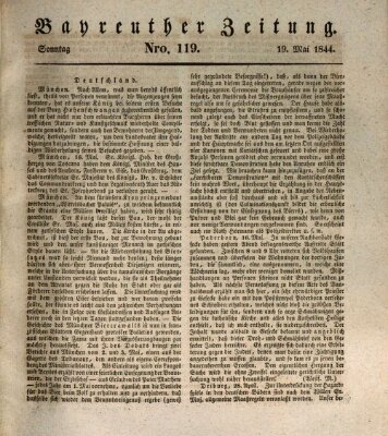 Bayreuther Zeitung Sonntag 19. Mai 1844